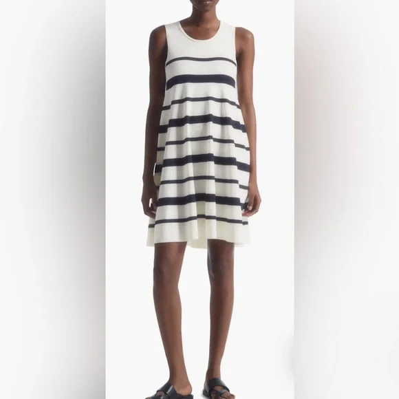 cotton knit dresses with pockets Solid Cotton Knit Dress Sleeveless Pocket Style 227C00 N Navy / X-Small main image 0